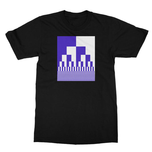 Binary Cascade, Blue and White Softstyle T-Shirt
