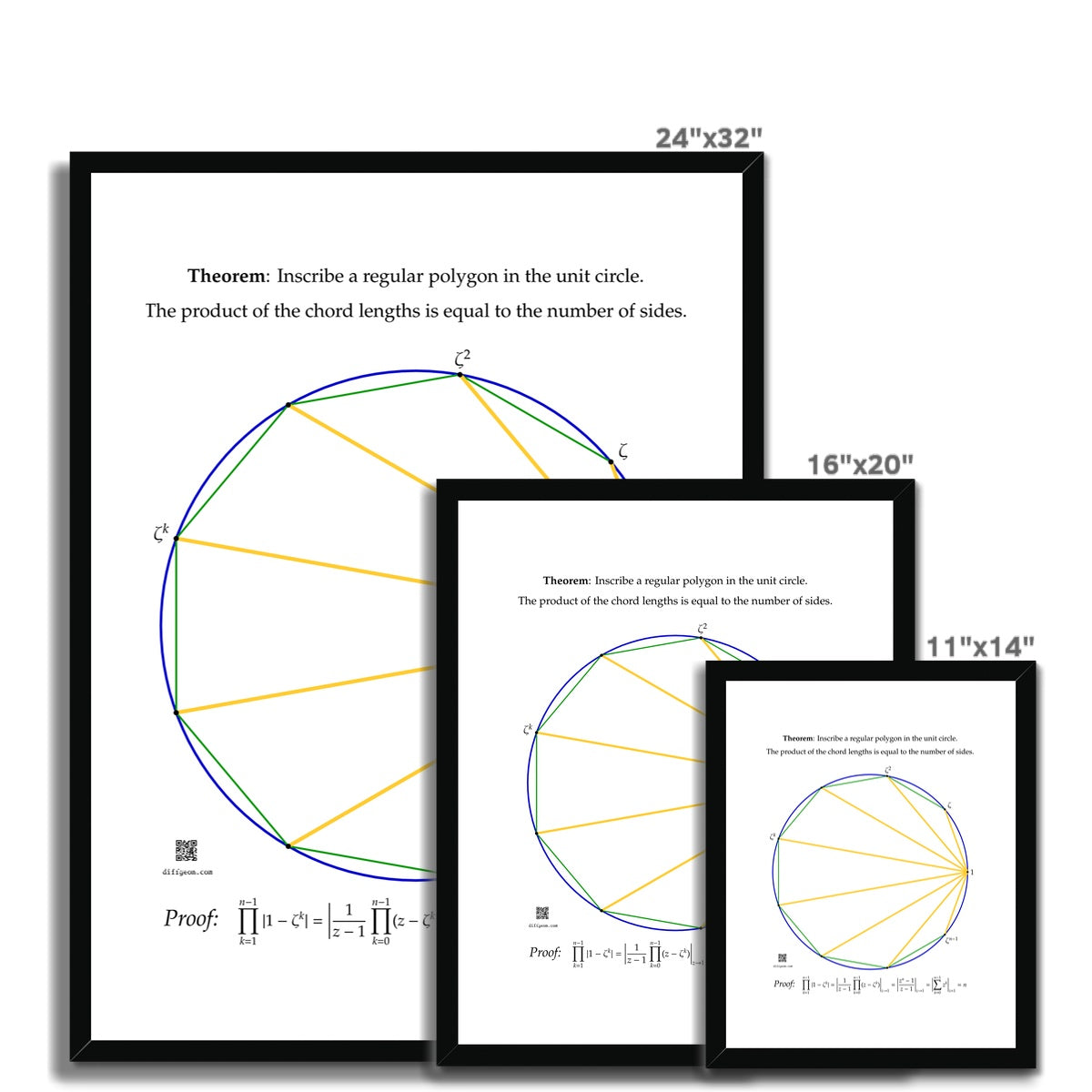 Product of Chord Lengths (light) Framed & Mounted Print