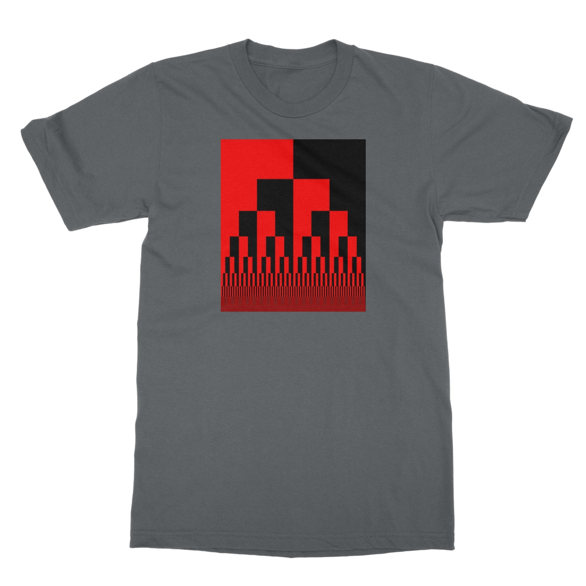 Binary Cascade, Red and Black Softstyle T-Shirt