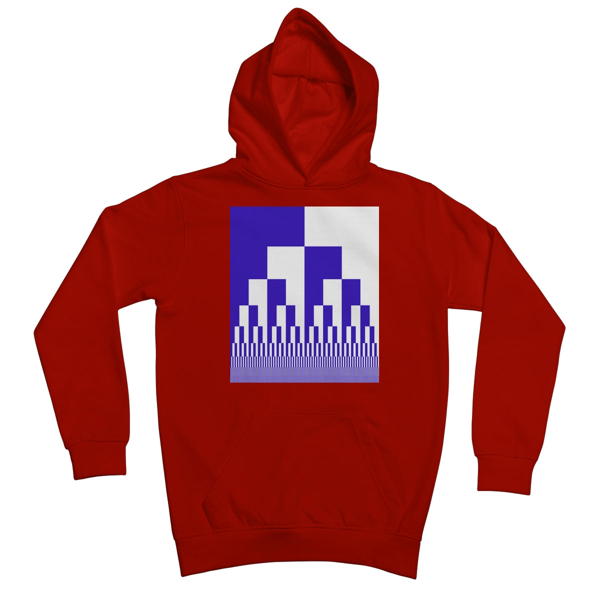 Binary Cascade, Blue and White Kids Hoodie