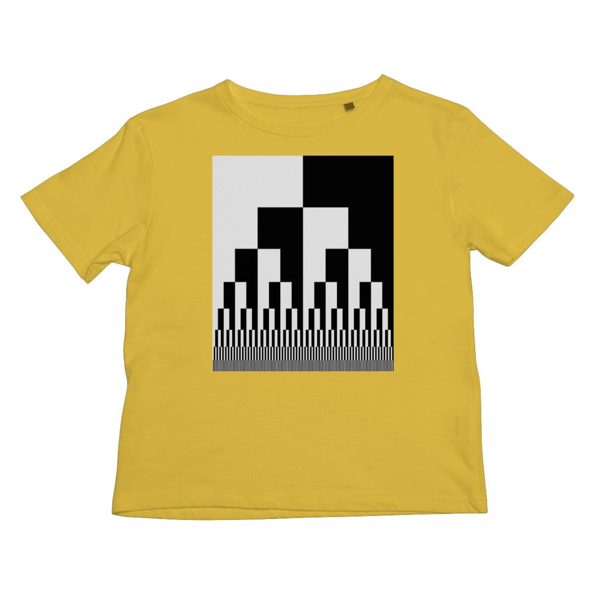 Binary Cascade, Black and White Kids T-Shirt