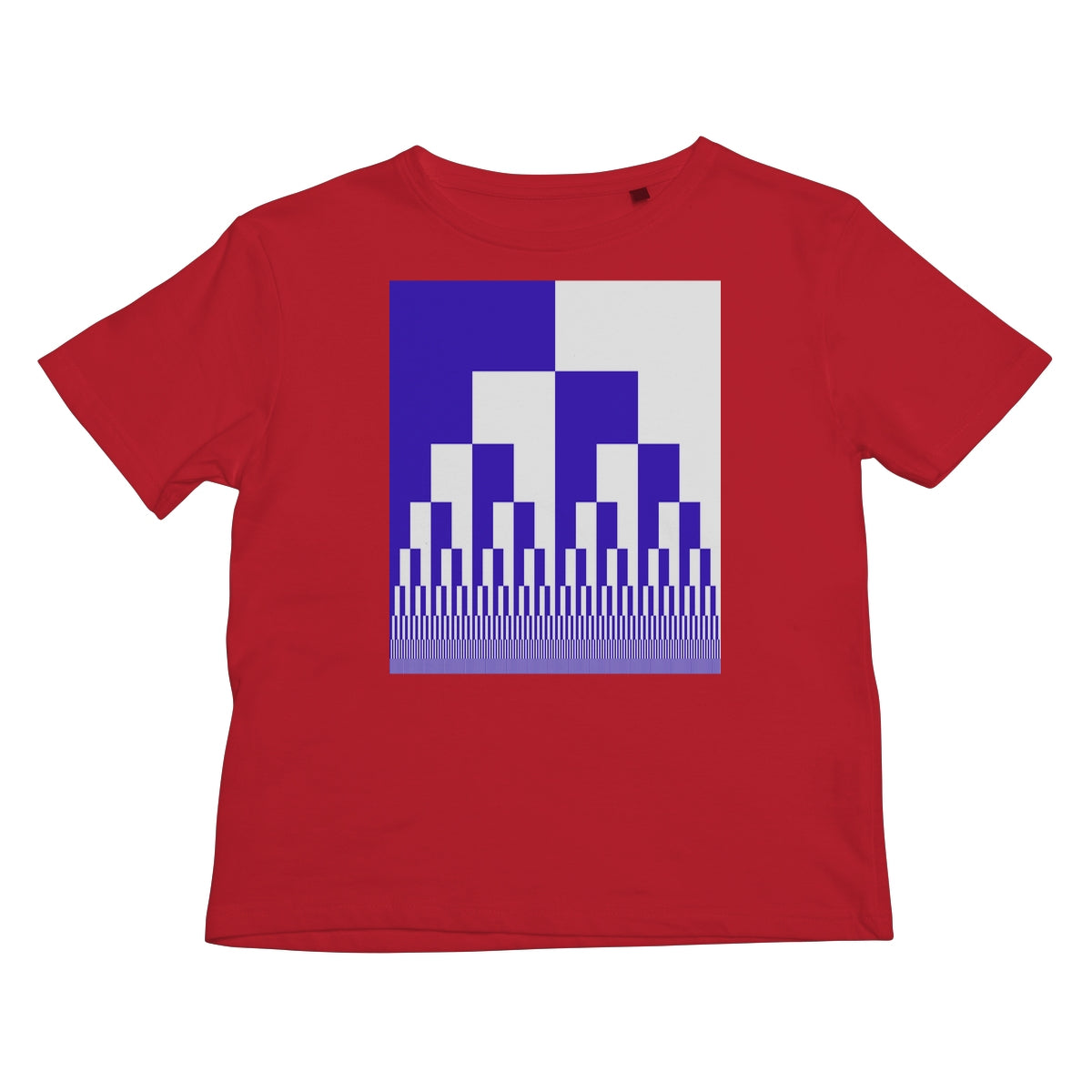 Binary Cascade, Blue and White Kids T-Shirt