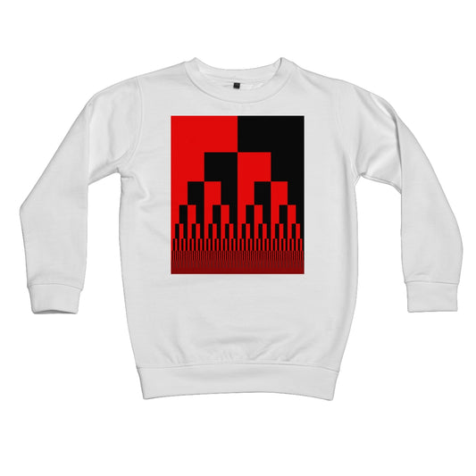 Binary Cascade, Red and Black Kids Sweatshirt