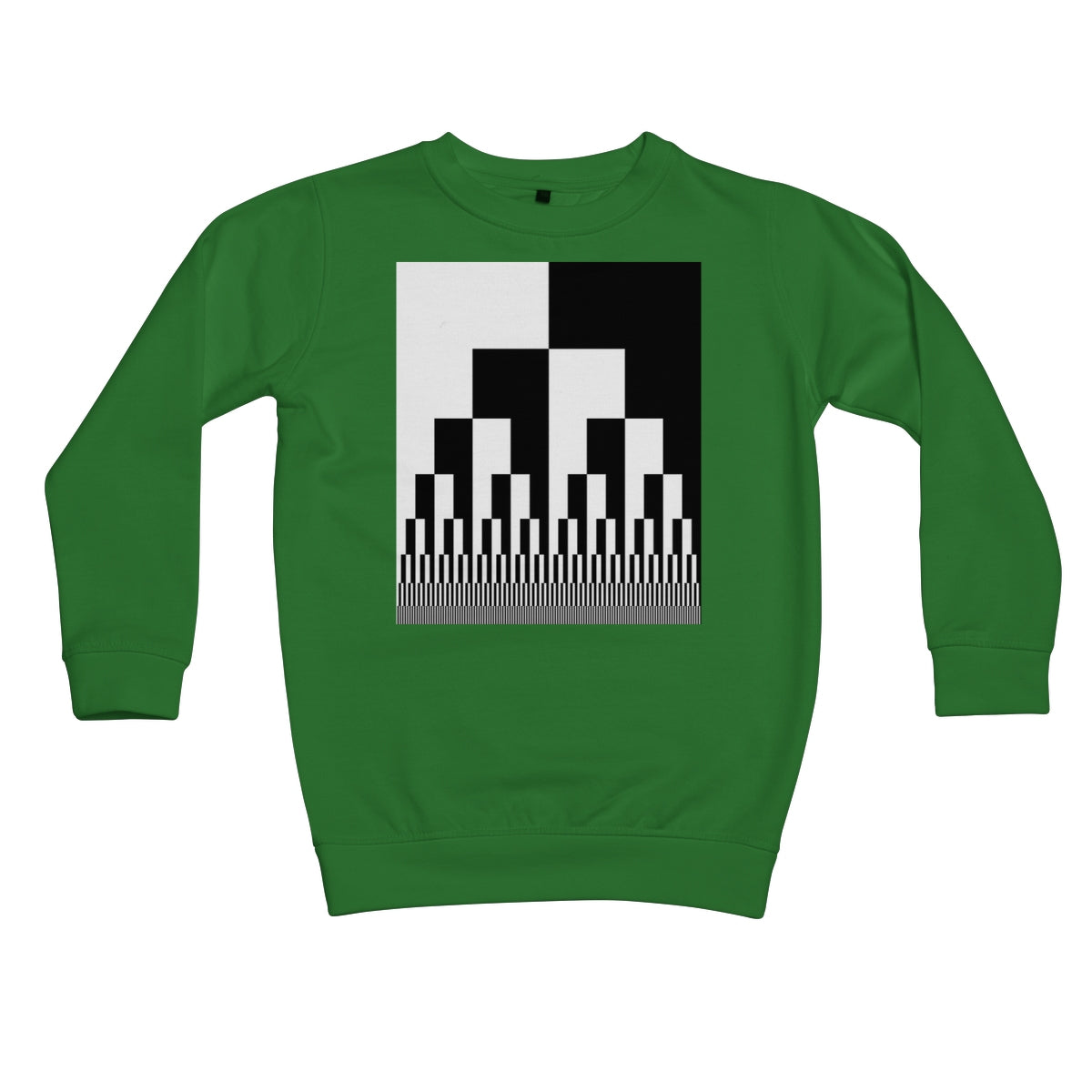 Binary Cascade, Black and White Kids Sweatshirt