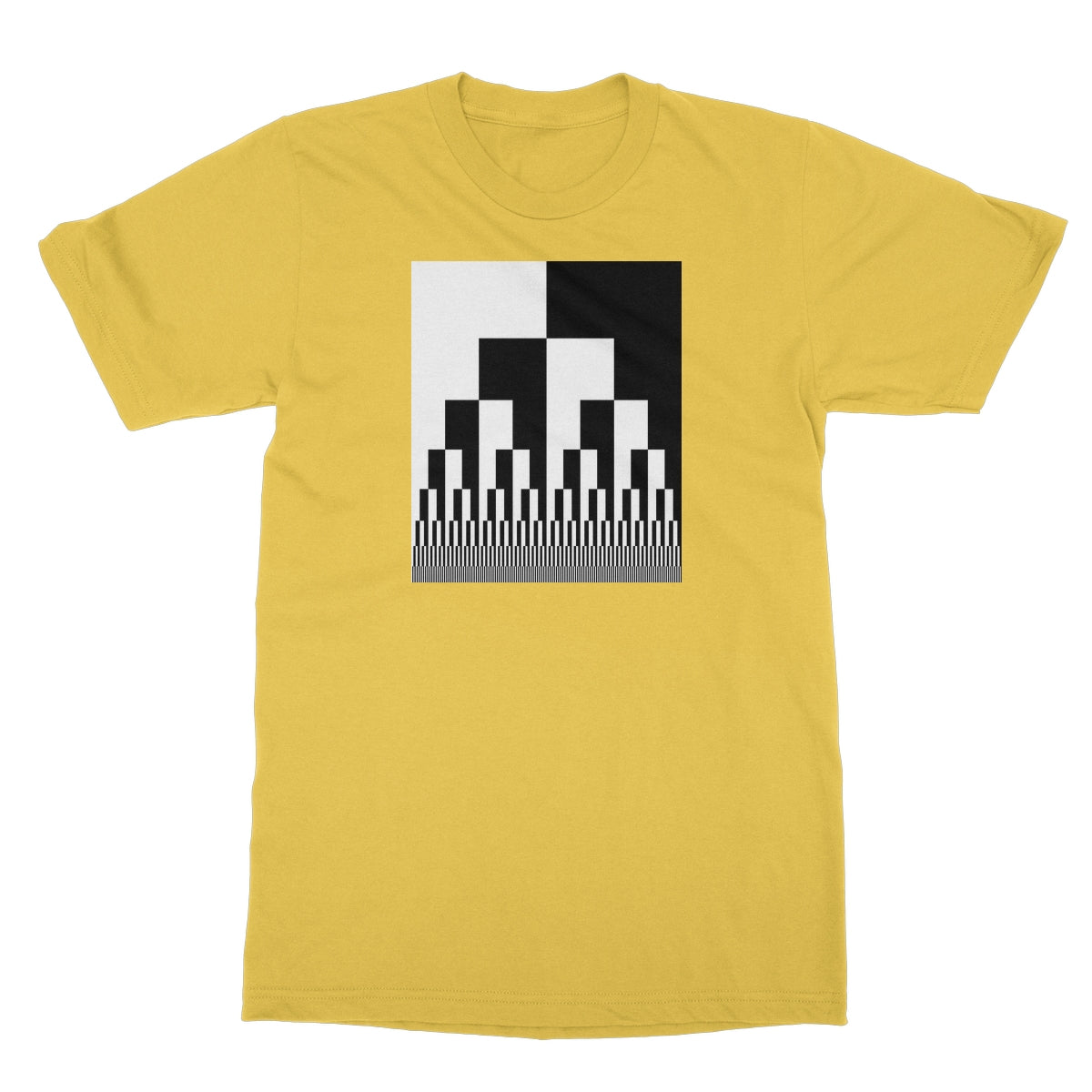 Binary Cascade, Black and White Softstyle T-Shirt