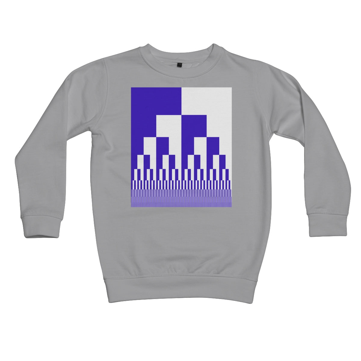 Binary Cascade, Blue and White Kids Sweatshirt