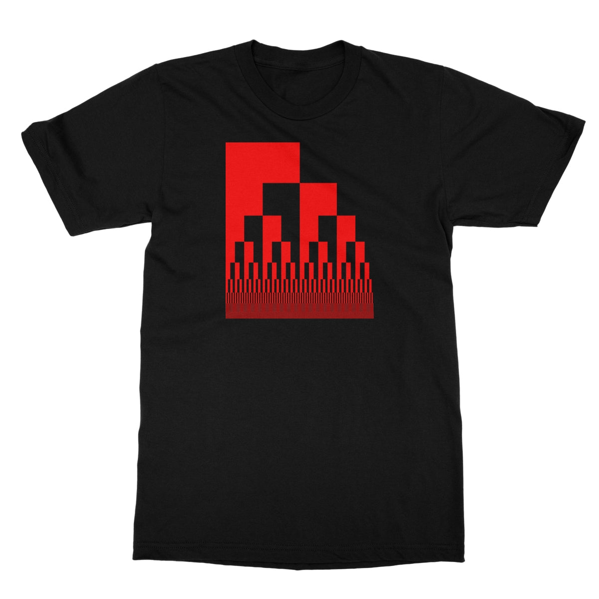 Binary Cascade, Red and Black Softstyle T-Shirt