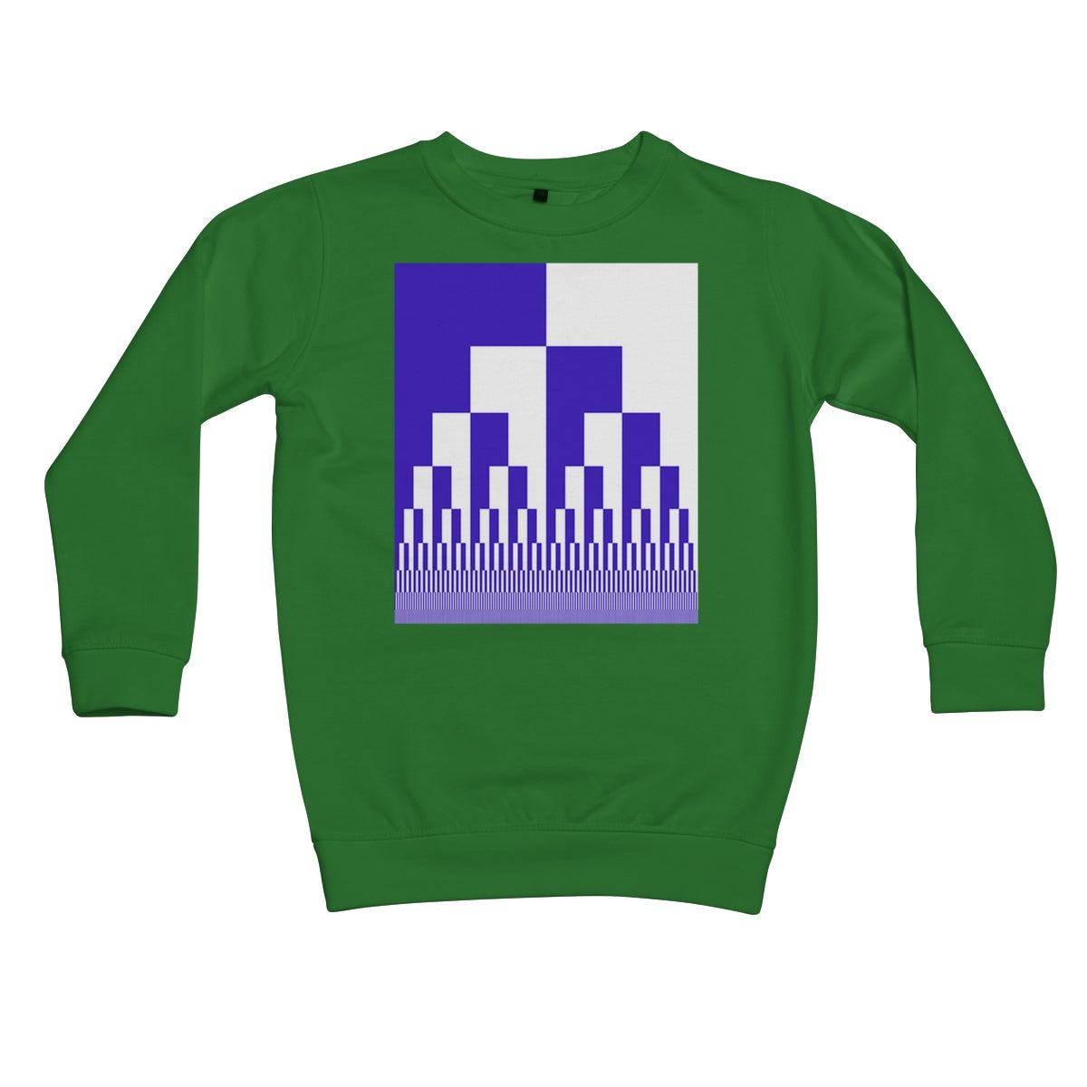 Binary Cascade, Blue and White Kids Sweatshirt