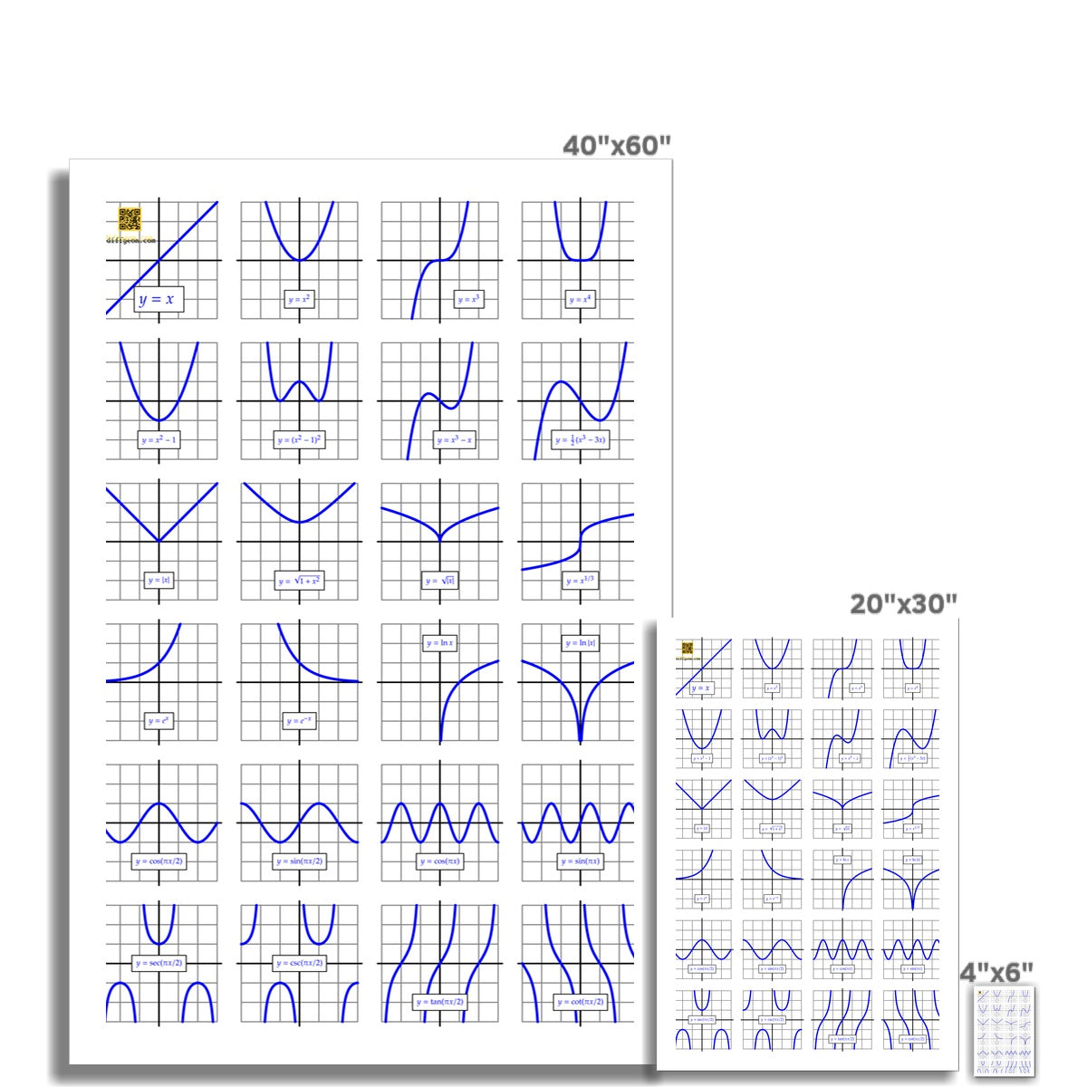 Calculus Graphs Wall Art Poster