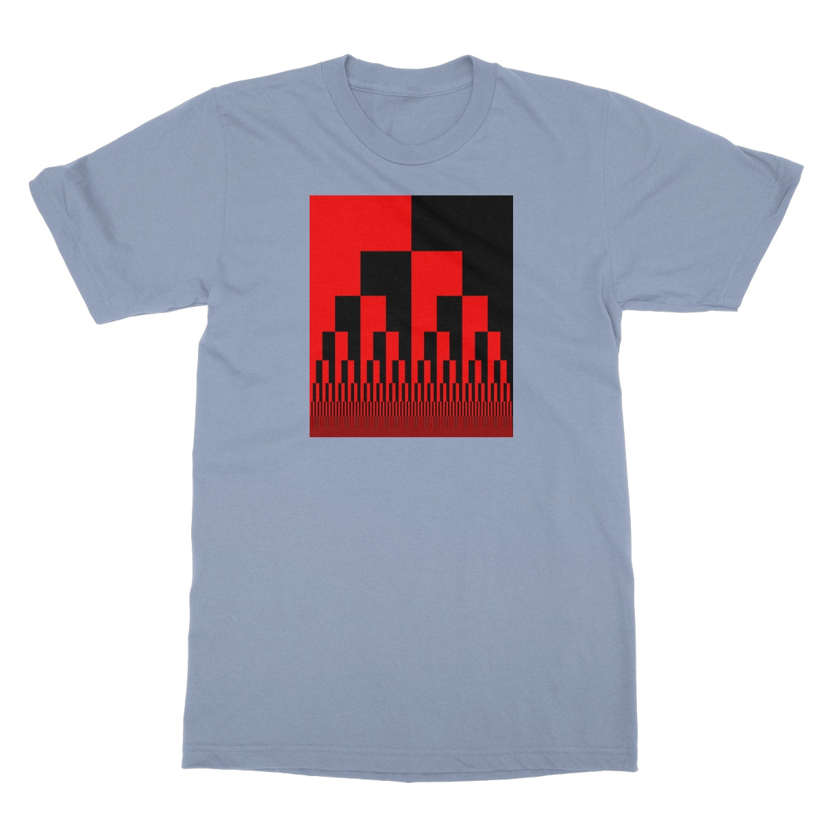 Binary Cascade, Red and Black Softstyle T-Shirt