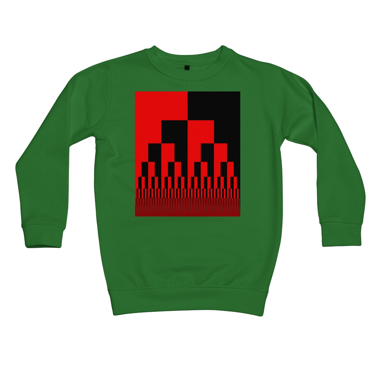 Binary Cascade, Red and Black Kids Sweatshirt