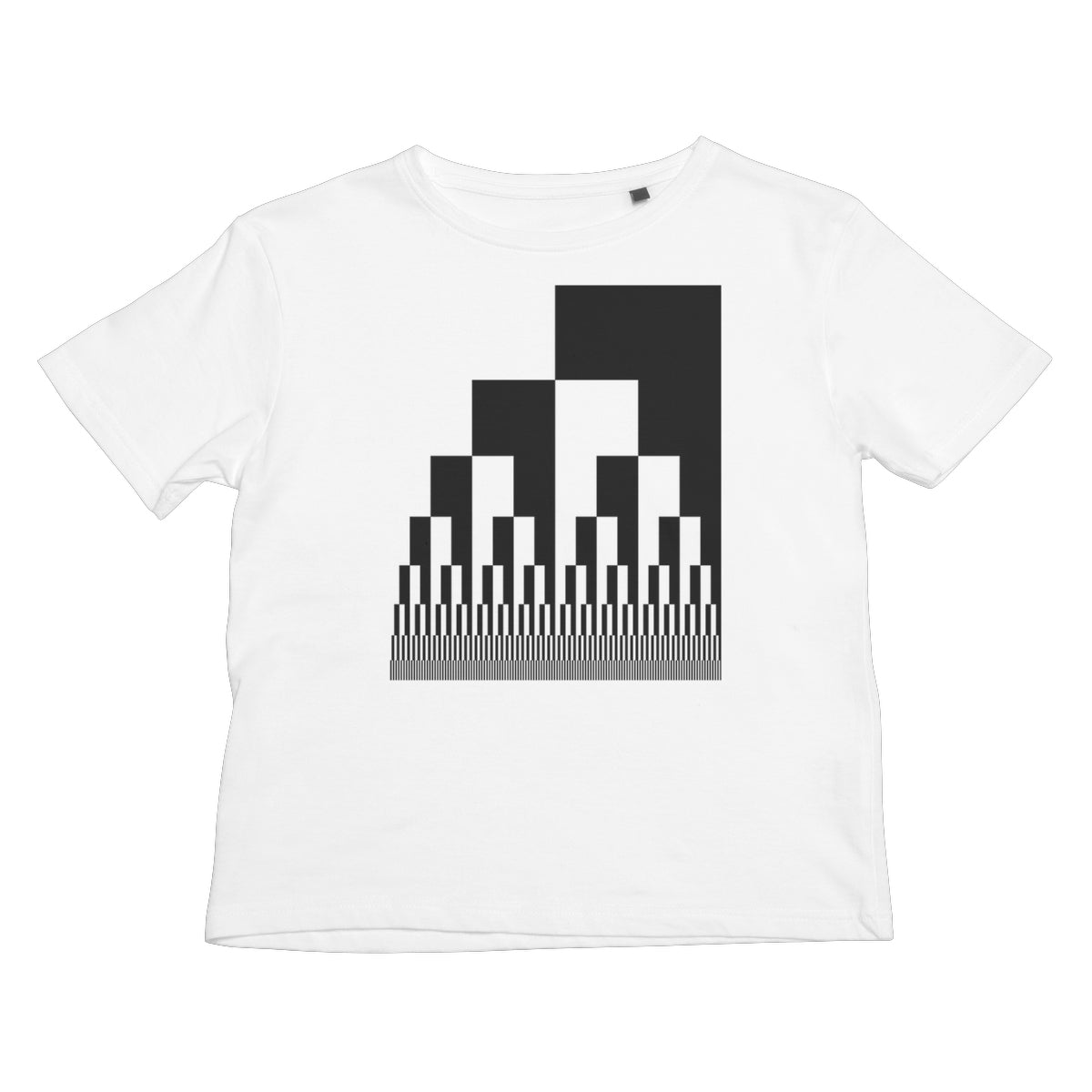 Binary Cascade, Black and White Kids T-Shirt