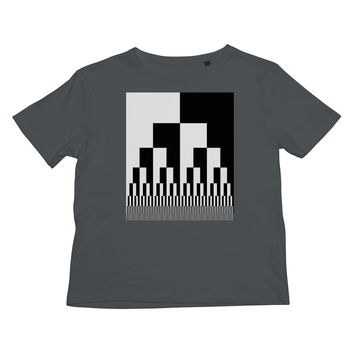 Binary Cascade, Black and White Kids T-Shirt