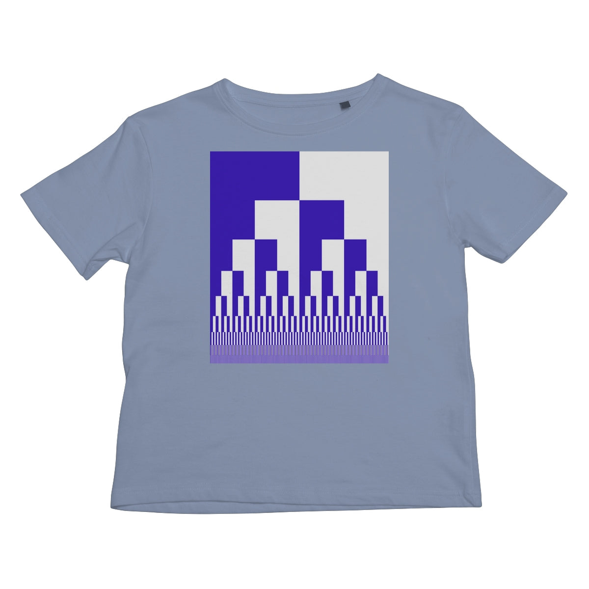 Binary Cascade, Blue and White Kids T-Shirt