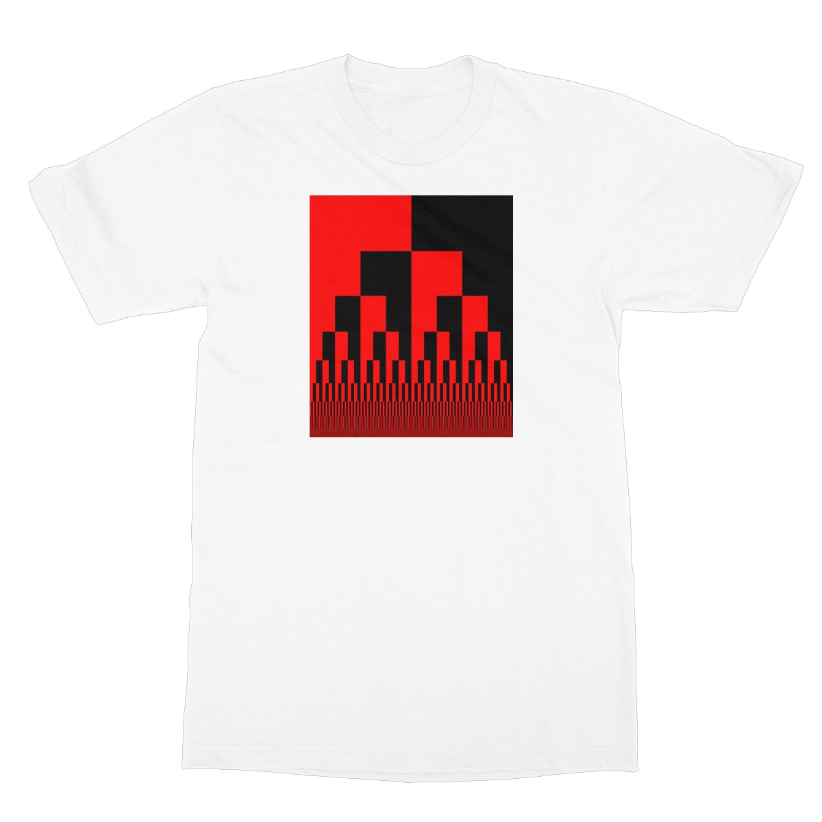 Binary Cascade, Red and Black Softstyle T-Shirt