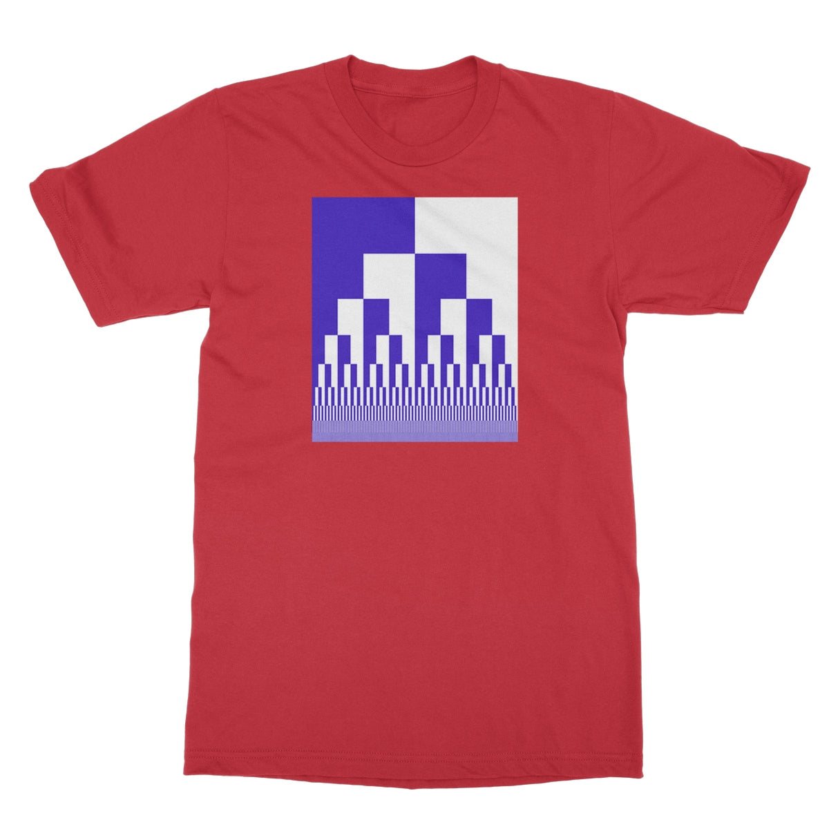 Binary Cascade, Blue and White Softstyle T-Shirt