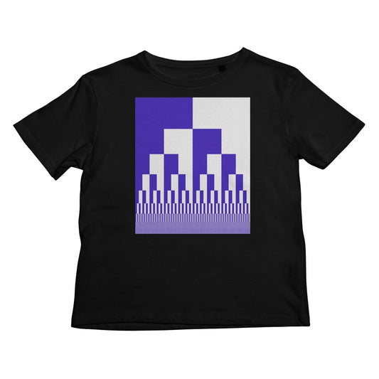 Binary Cascade, Blue and White Kids T-Shirt