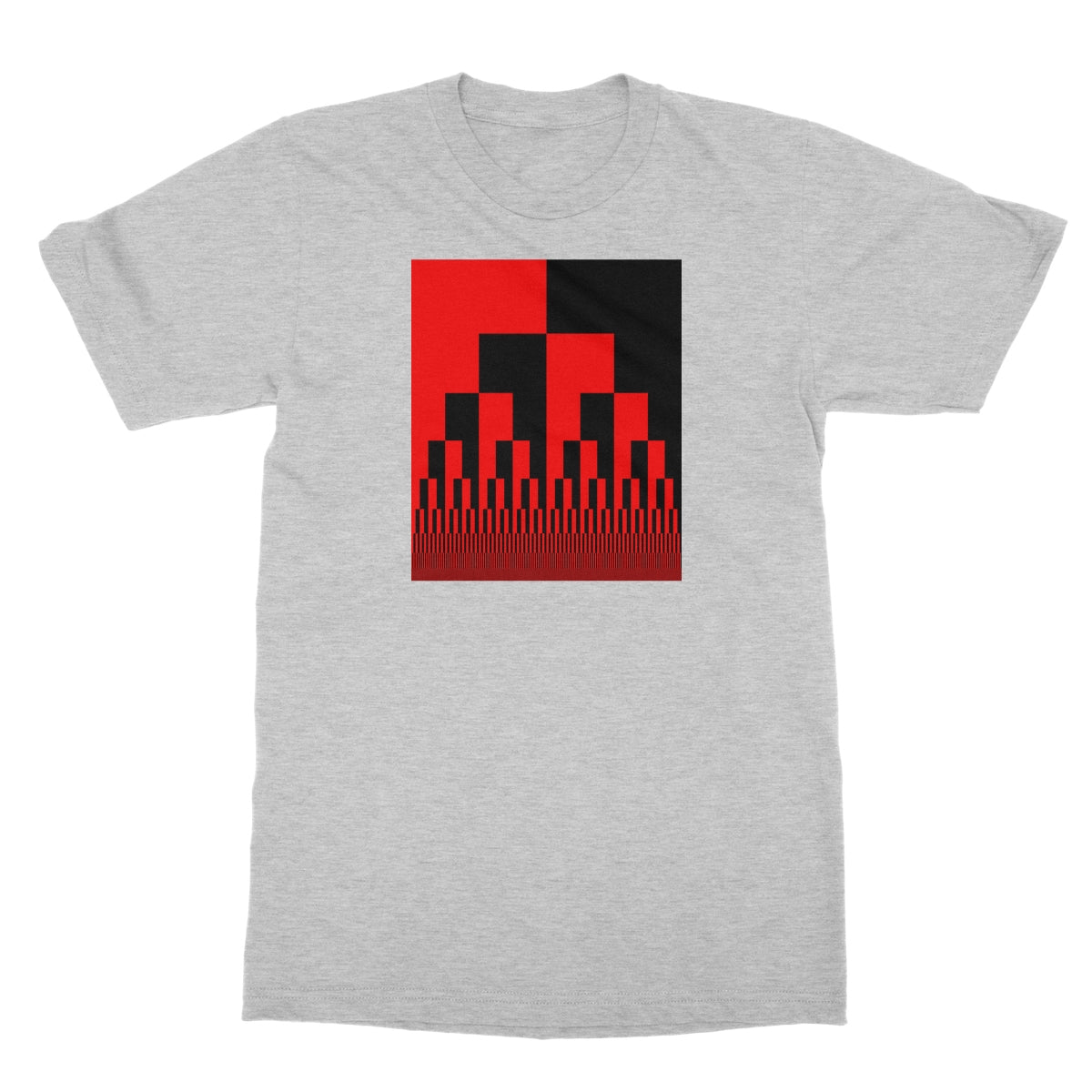 Binary Cascade, Red and Black Softstyle T-Shirt