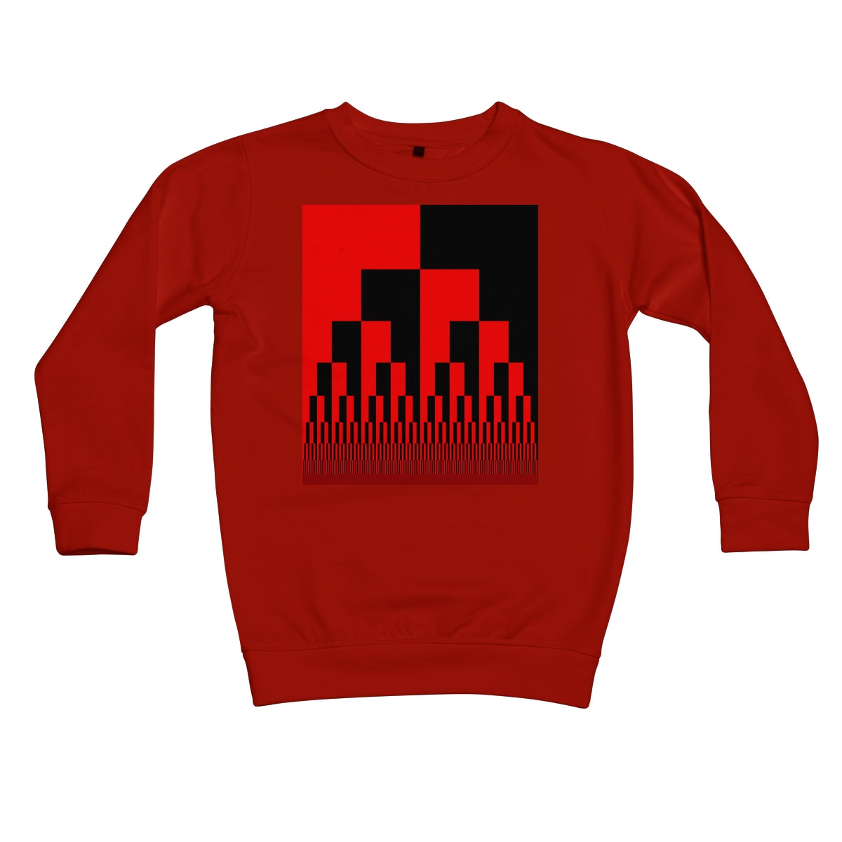 Binary Cascade, Red and Black Kids Sweatshirt