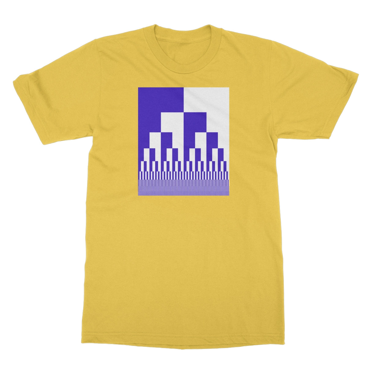 Binary Cascade, Blue and White Softstyle T-Shirt