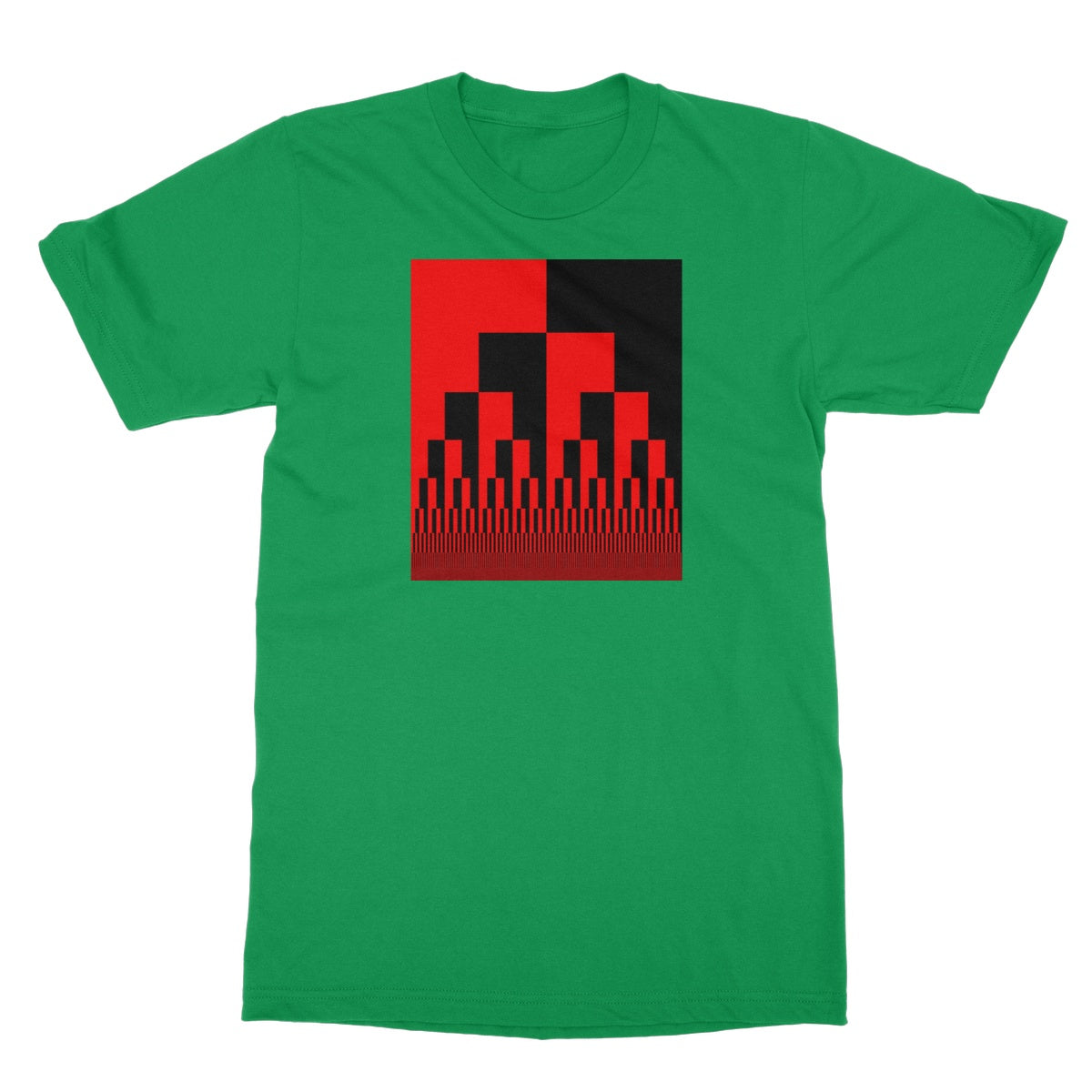 Binary Cascade, Red and Black Softstyle T-Shirt
