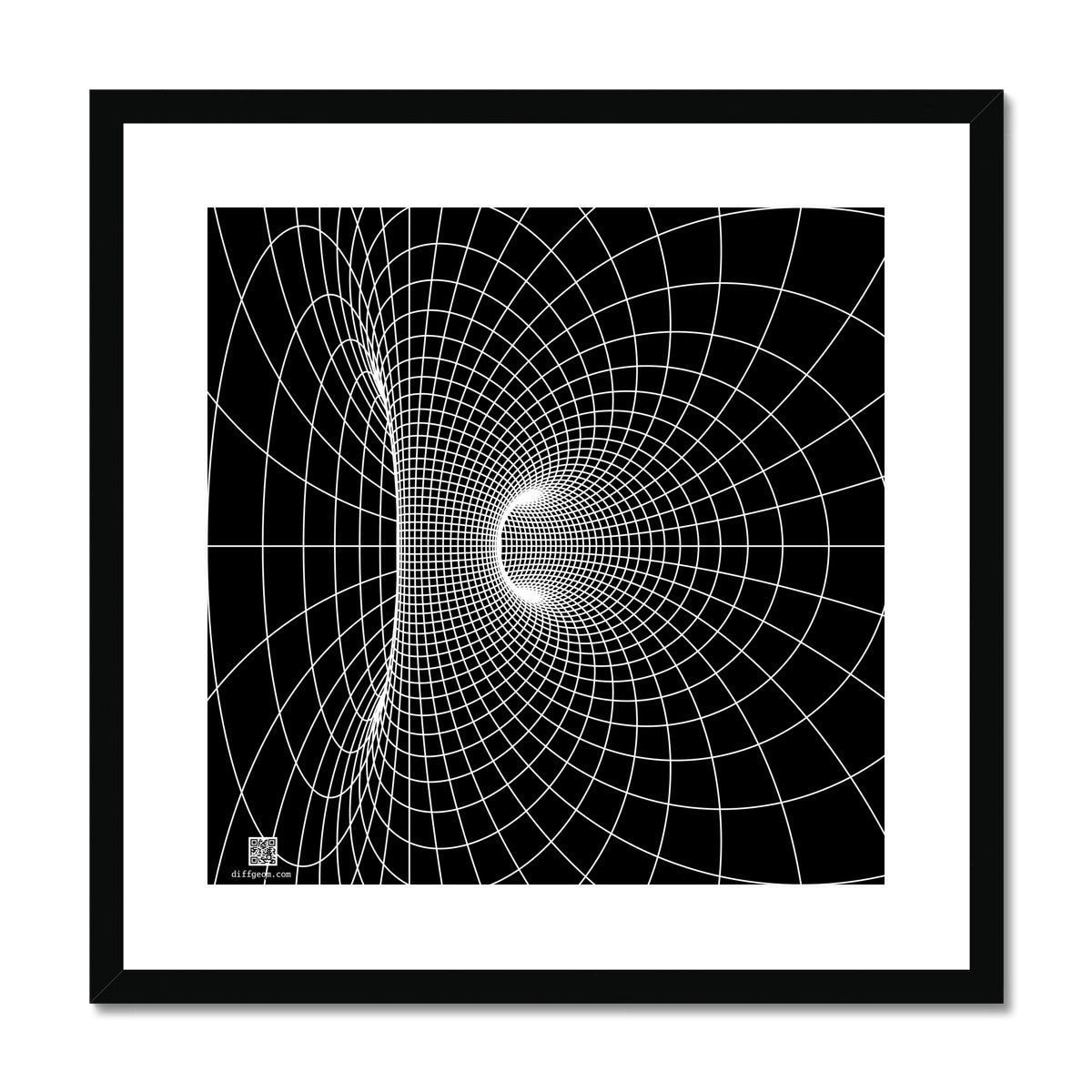 Parabolic Cyclide, White Framed & Mounted Print