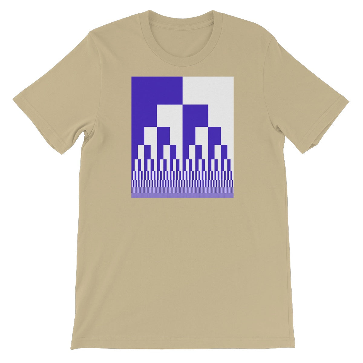 Binary Cascade, Blue and White Unisex Short Sleeve T-Shirt