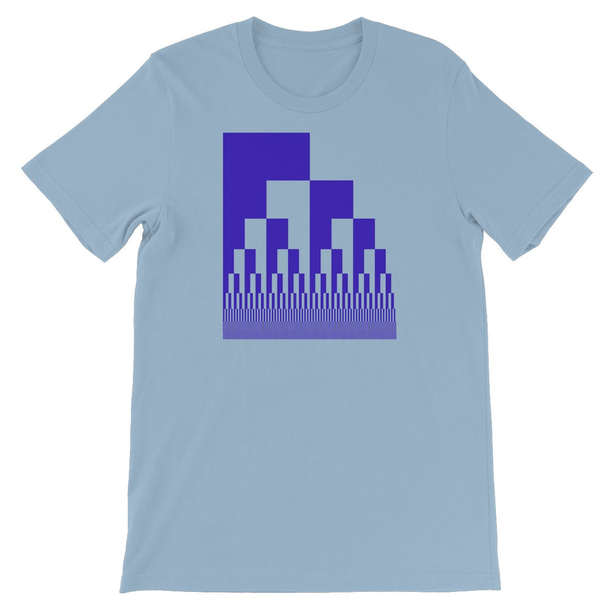 Binary Cascade, Blue Unisex Short Sleeve T-Shirt