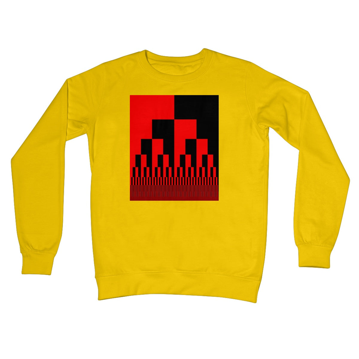 Binary Cascade, Red and Black Crew Neck Sweatshirt