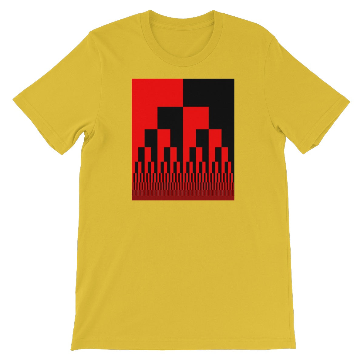 Binary Cascade, Red and Black Unisex Short Sleeve T-Shirt