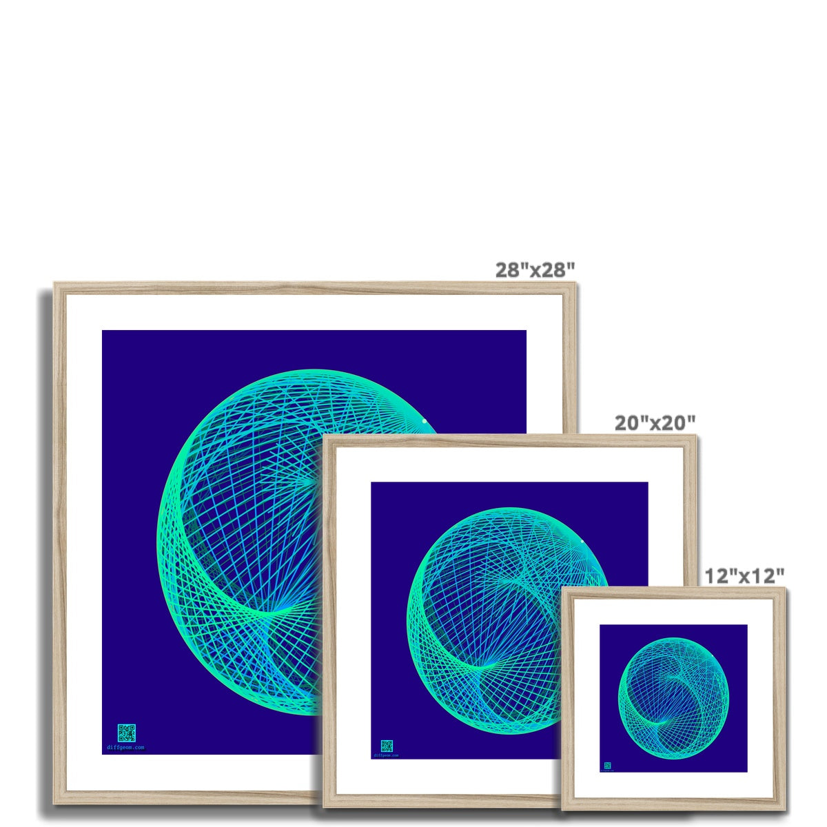 Ellipsoid Geodesics, Cool Framed & Mounted Print