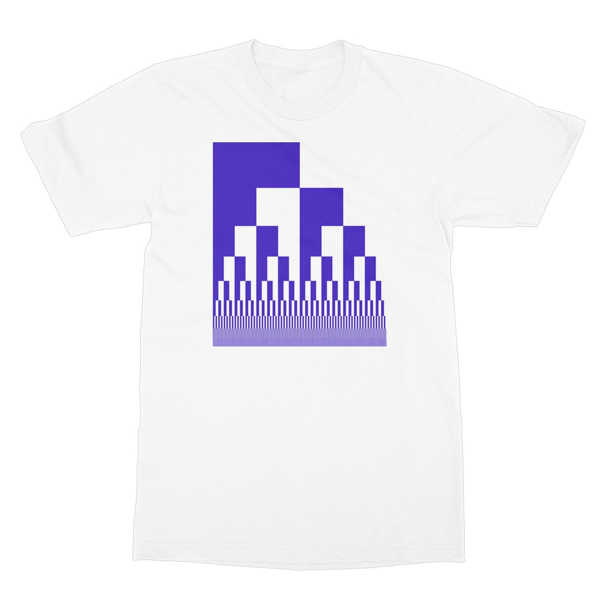 Binary Cascade, Blue and White Softstyle T-Shirt