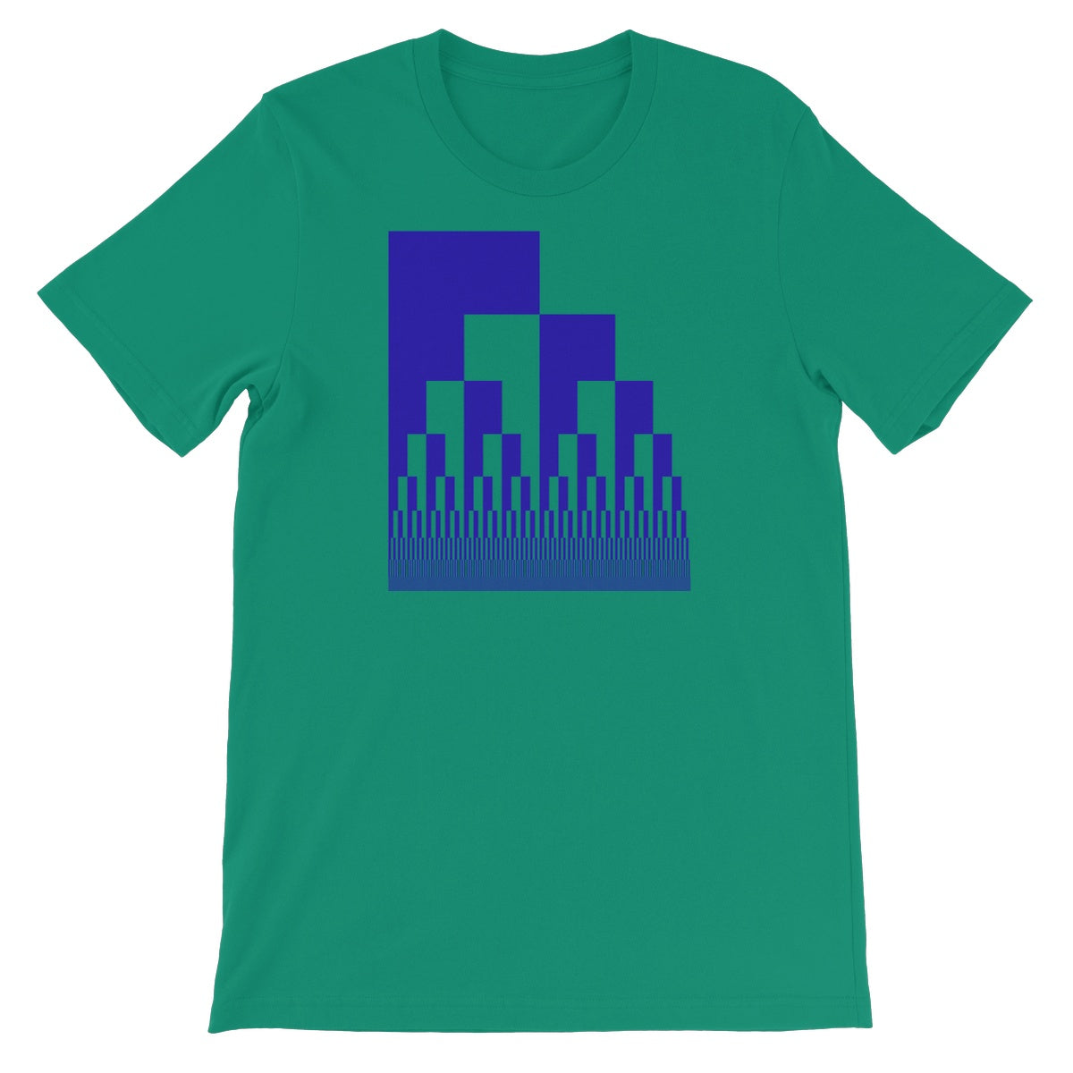 Binary Cascade, Blue Unisex Short Sleeve T-Shirt
