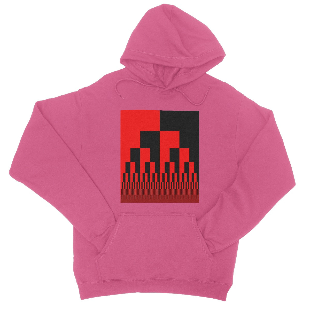 Binary Cascade, Red and Black College Hoodie