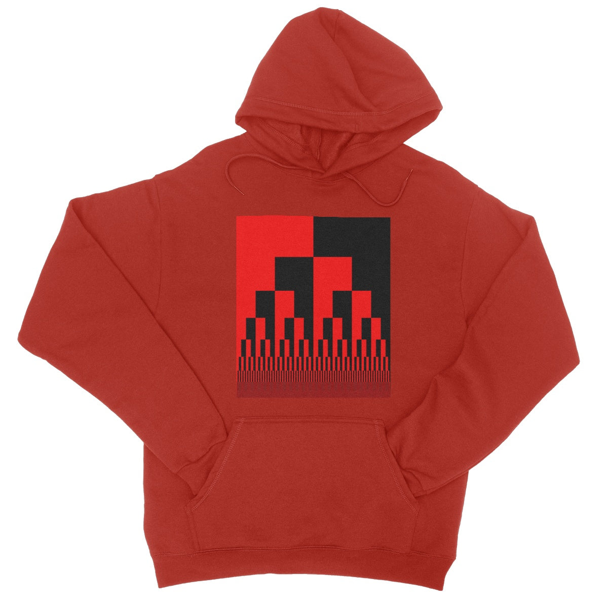 Binary Cascade, Red and Black College Hoodie