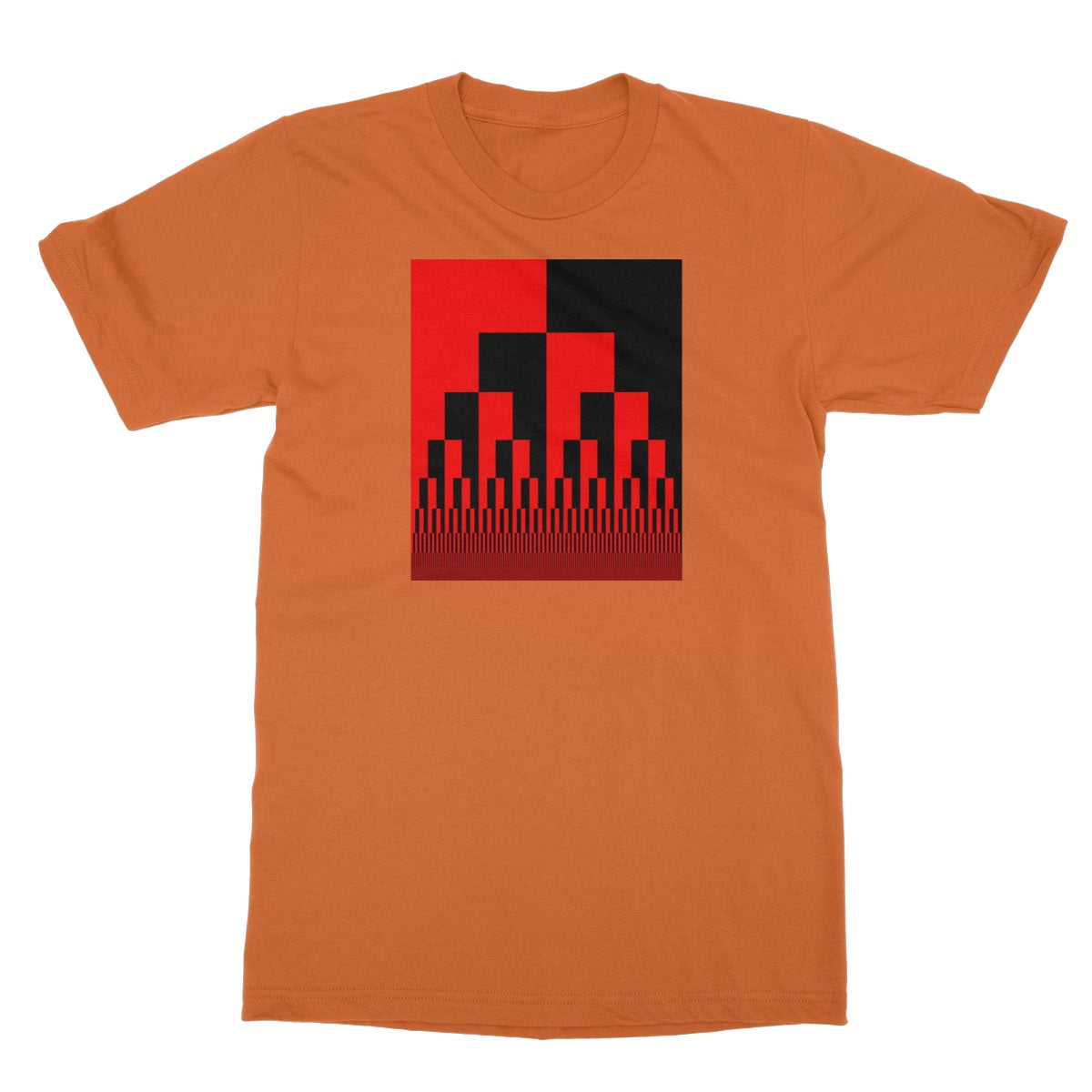 Binary Cascade, Red and Black Softstyle T-Shirt