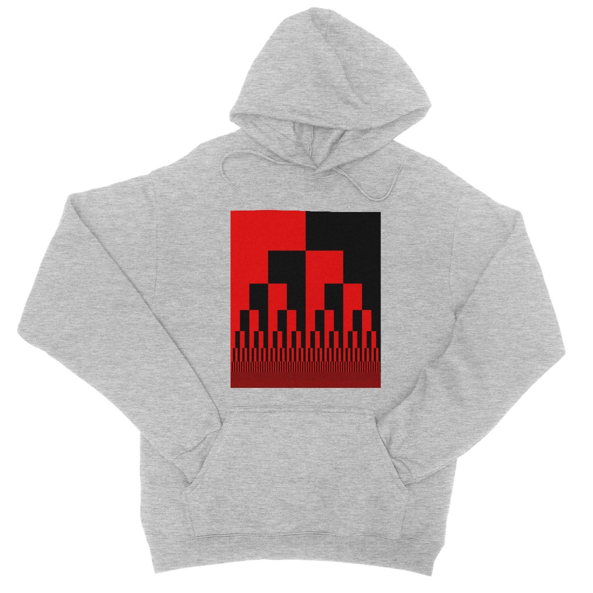 Binary Cascade, Red and Black College Hoodie