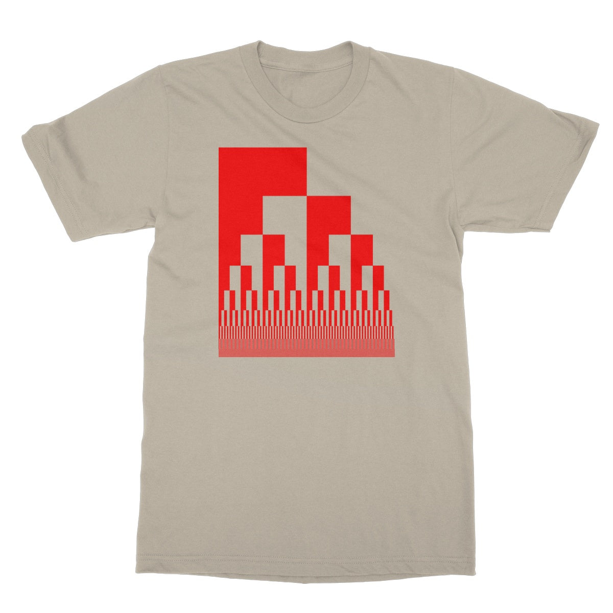 Binary Cascade, Red Softstyle T-Shirt