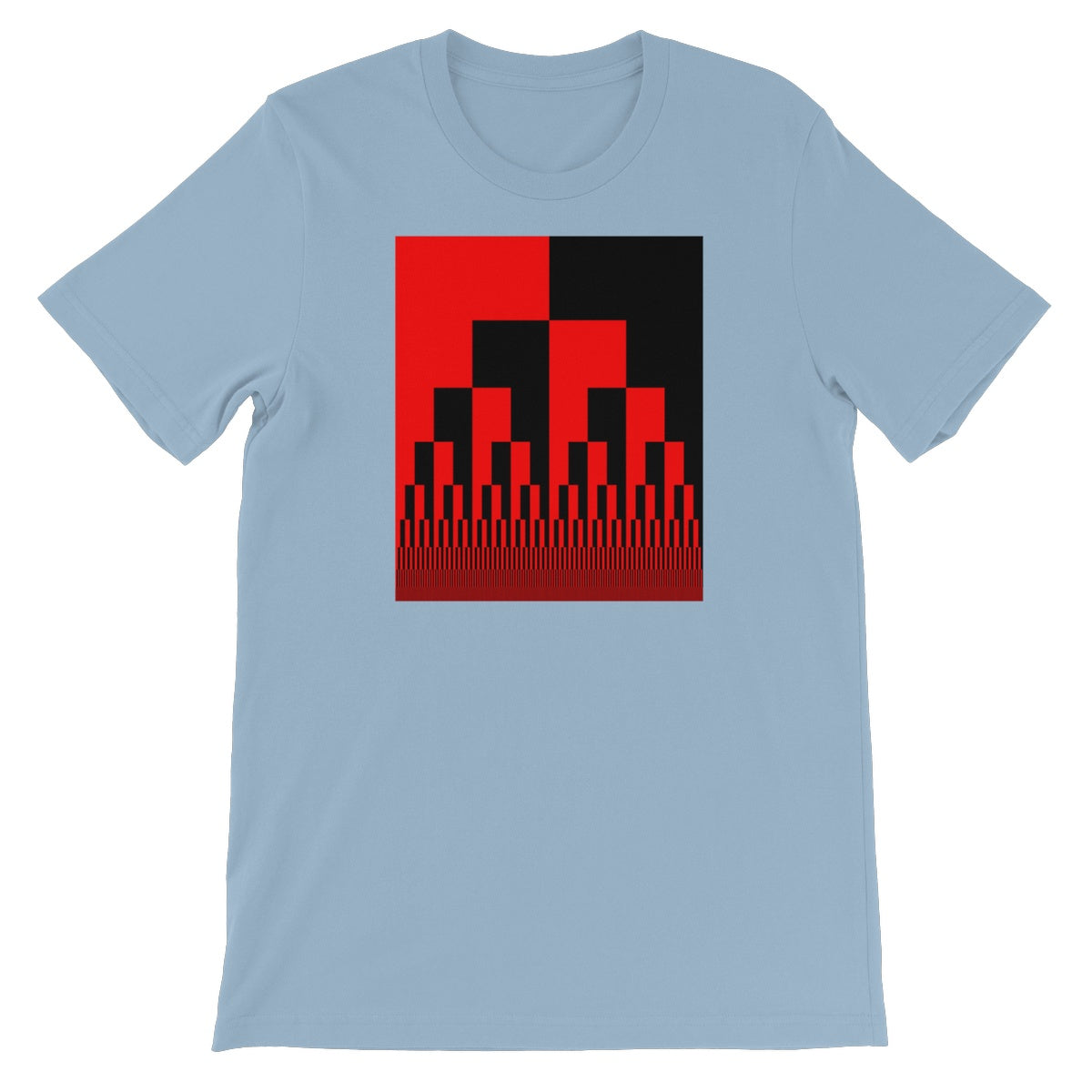 Binary Cascade, Red and Black Unisex Short Sleeve T-Shirt