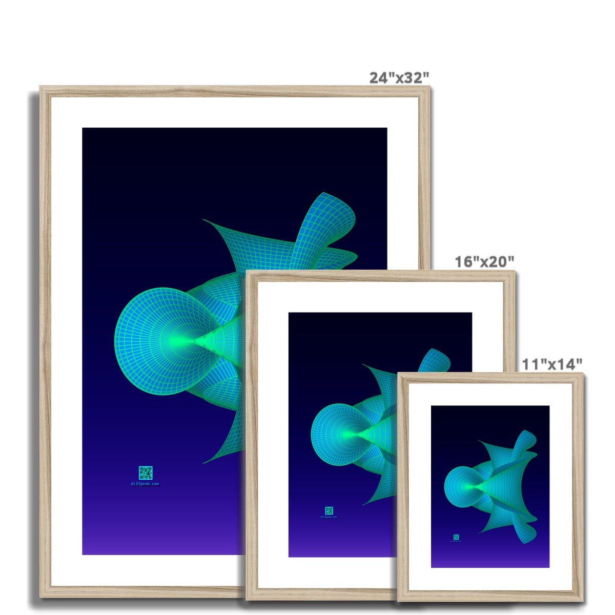 Kuen's Surface, Aqua Twilight Framed & Mounted Print