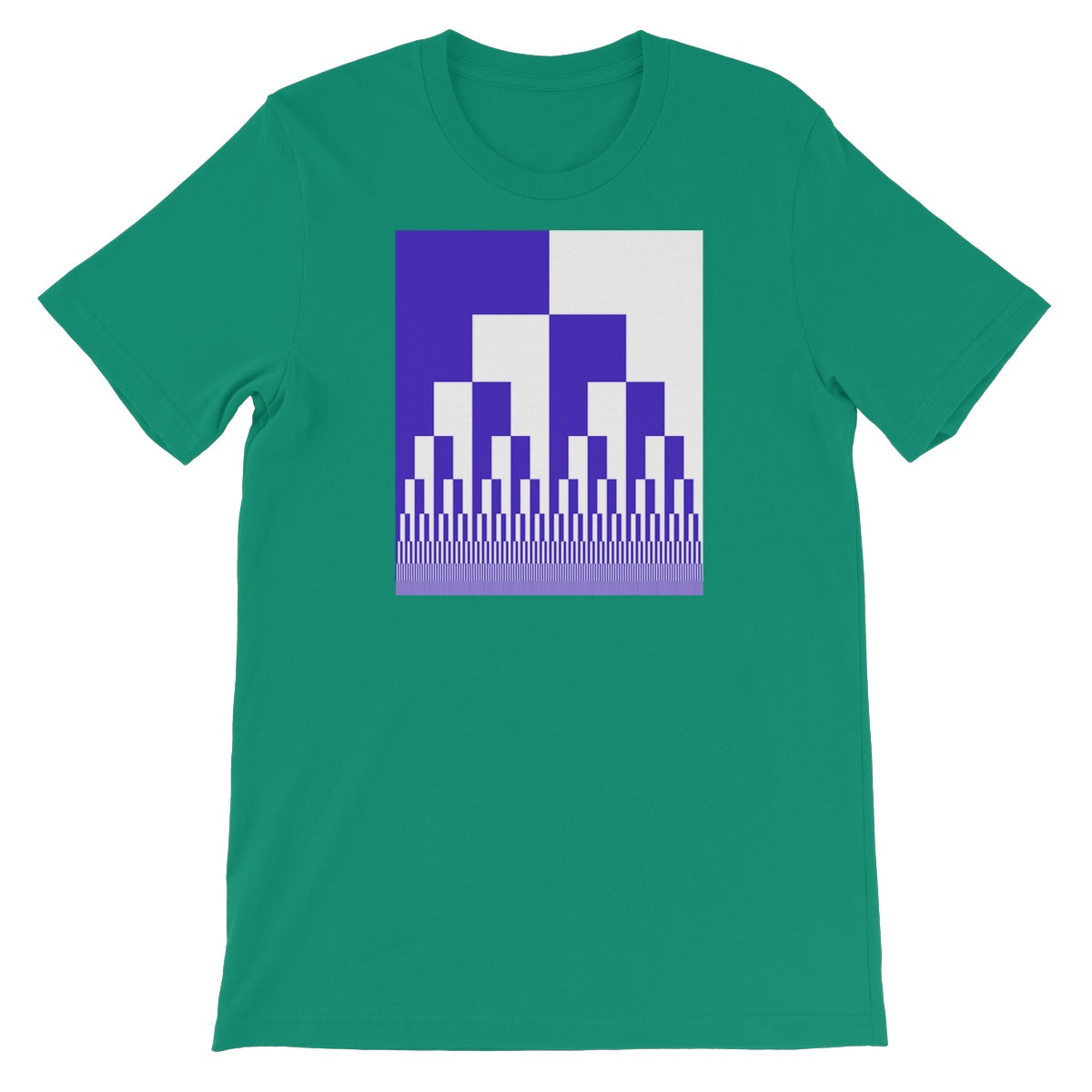 Binary Cascade, Blue and White Unisex Short Sleeve T-Shirt