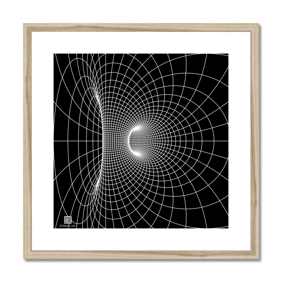 Parabolic Cyclide, White Framed & Mounted Print