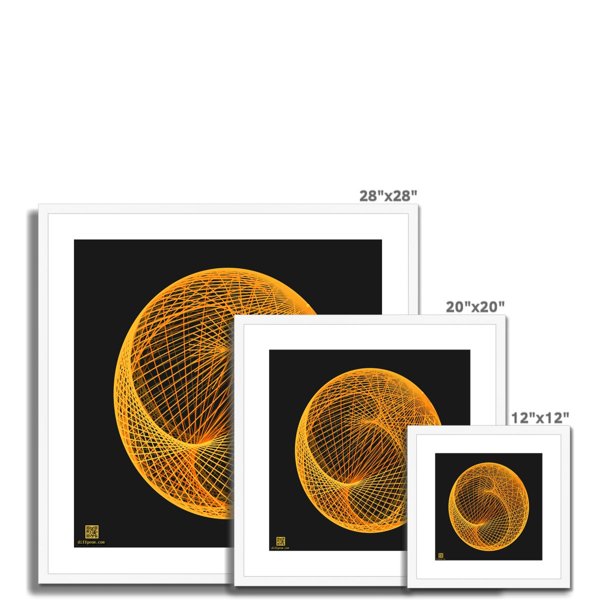 Ellipsoid Geodesics, Warm Framed & Mounted Print