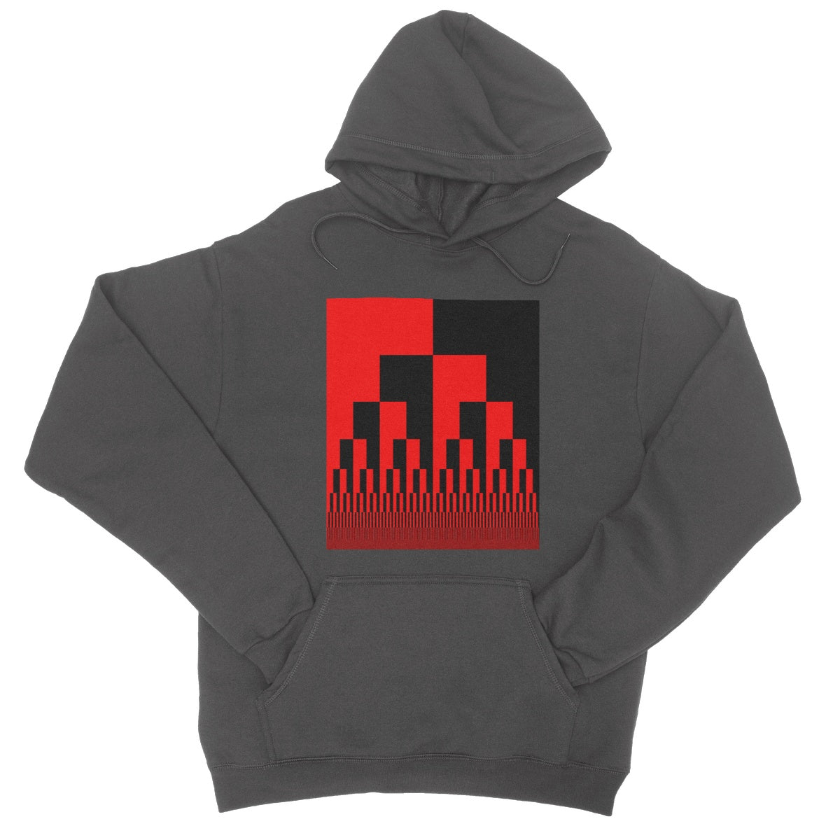 Binary Cascade, Red and Black College Hoodie