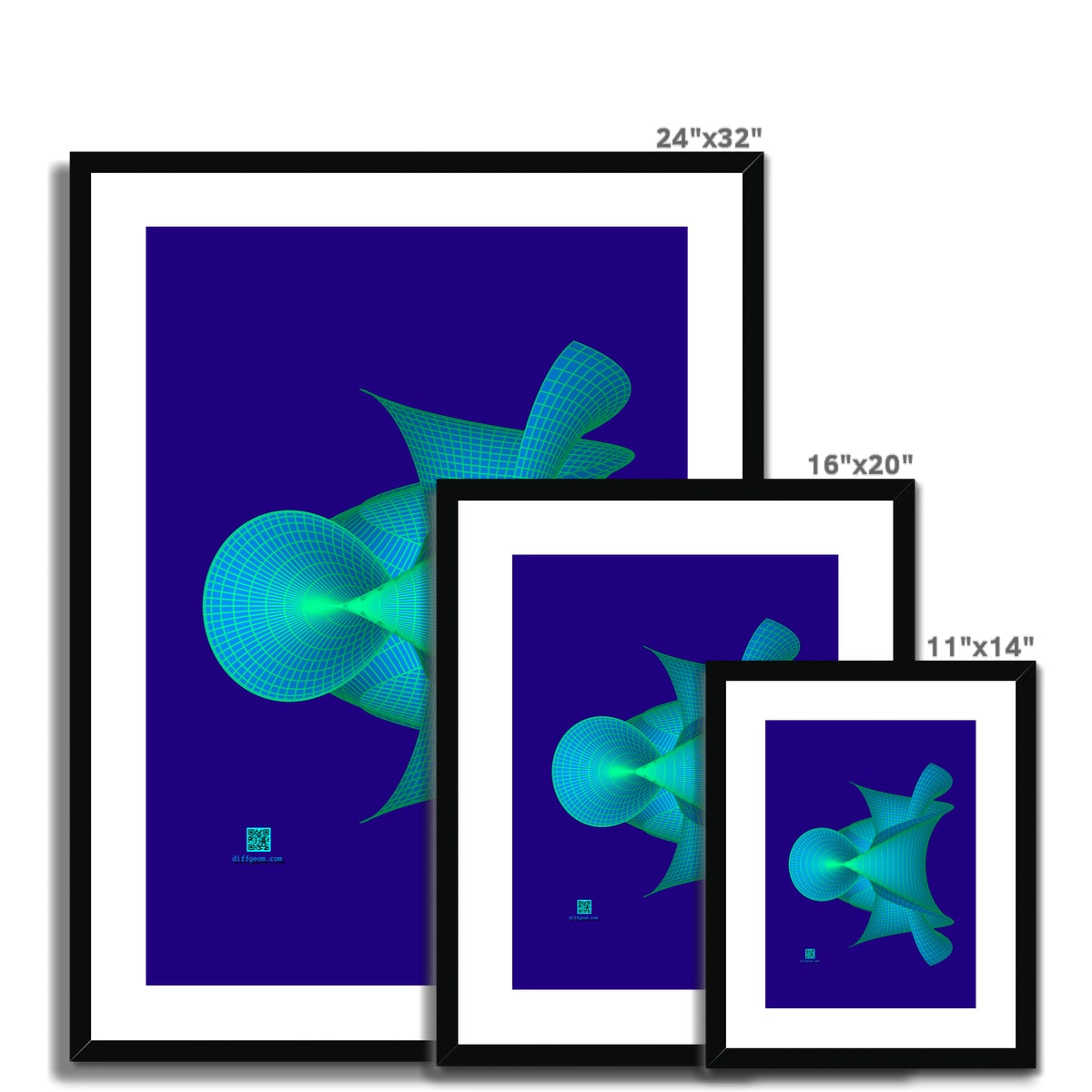 Kuen's Surface, Aqua Framed & Mounted Print
