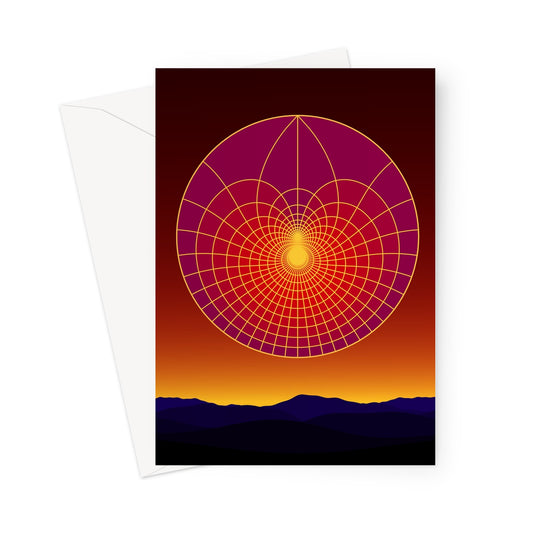 Lotus Sunset, Scape Greeting Card