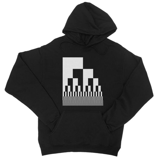 Binary Cascade, Black and White College Hoodie