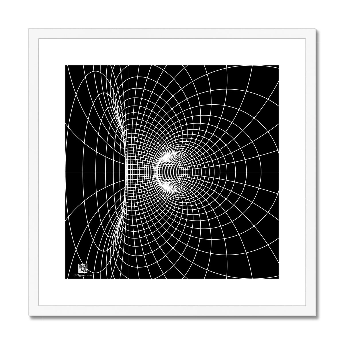 Parabolic Cyclide, White Framed & Mounted Print