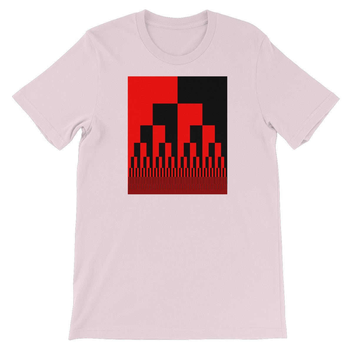 Binary Cascade, Red and Black Unisex Short Sleeve T-Shirt