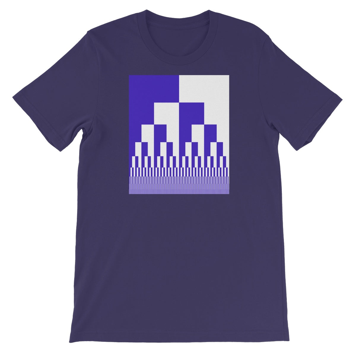 Binary Cascade, Blue and White Unisex Short Sleeve T-Shirt